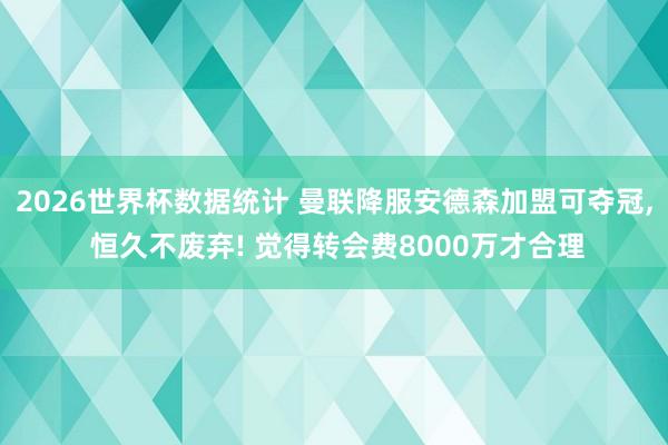 2026世界杯数据统计 曼联降服安德森加盟可夺冠， 恒久不废弃! 觉得转会费8000万才合理