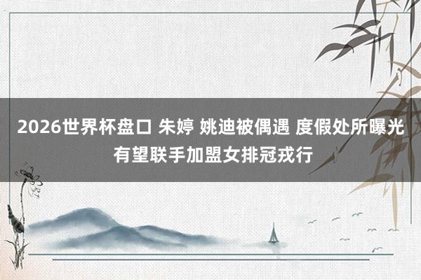 2026世界杯盘口 朱婷 姚迪被偶遇 度假处所曝光 有望联手加盟女排冠戎行