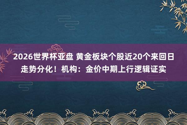 2026世界杯亚盘 黄金板块个股近20个来回日走势分化！机构：金价中期上行逻辑证实