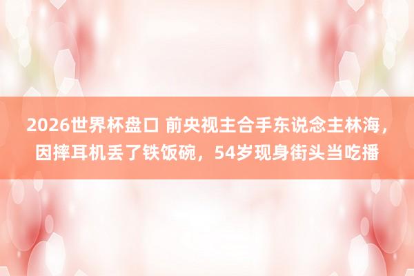 2026世界杯盘口 前央视主合手东说念主林海，因摔耳机丢了铁