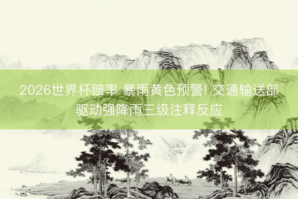 2026世界杯赔率 暴雨黄色预警! 交通输送部驱动强降雨三级注释反应