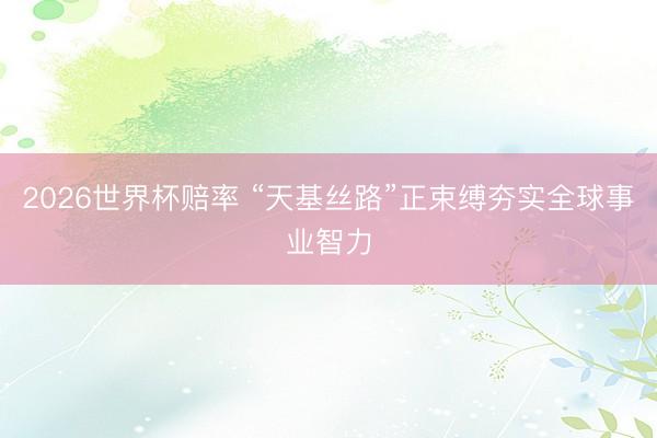 2026世界杯赔率 “天基丝路”正束缚夯实全球事业智力